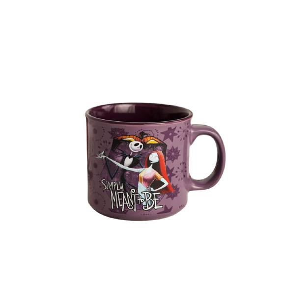 Silver Buffalo Disney "Nightmare Before Christmas" Simply Meant to Be Jack and Sally Ceramic Camper Mug, 20 Ounces