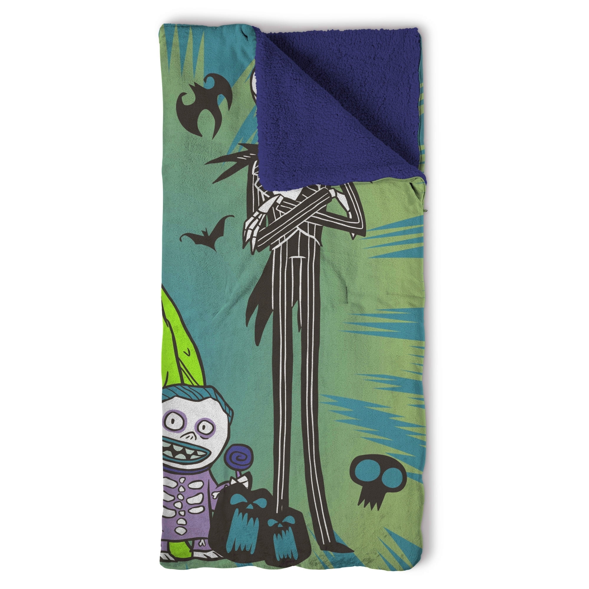Nightmare Before Christmas Sherpa-Decke – 102x127 Cm, Weicher Überwurf Mit Fransen | Offizielles Lizenzprodukt