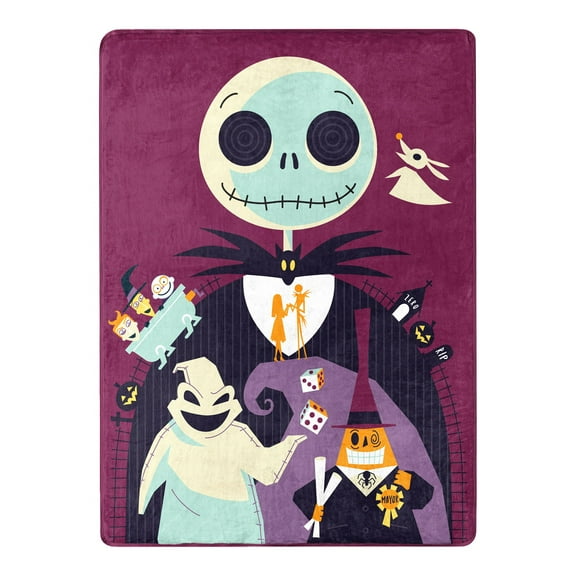 Disney Nightmare Before Christmas Throw Blanket, Silk Touch, 46x60, Muticolor, 1 Each