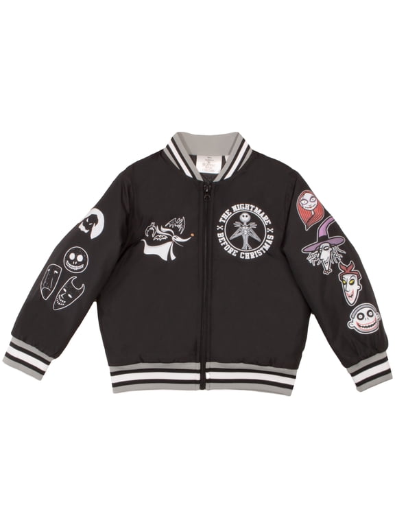 Nightmare Before Christmas Halloween Costume Layering Varsity Bomber Jacket (Little and Big Boys) Sizes 4-12
