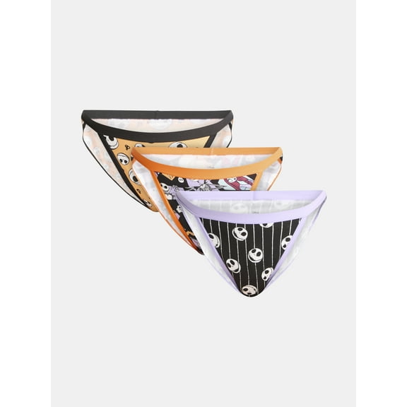 Disney Nightmare Before Christmas Women's Halloween Bikini Panties, 3-Pack, Sizes S-XXL