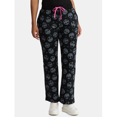Disney Nightmare Before Christmas Women's Graphic Print Fleece Jogger Pants, Sizes XXS-XXL