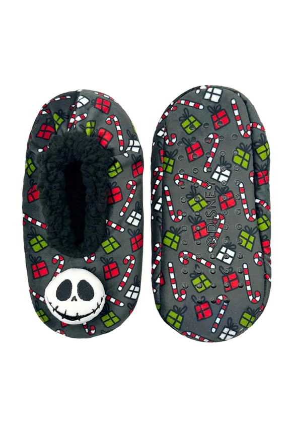 Disney Nightmare Before Christmas Women's Holiday Fuzzy Babba 3D Slipper Socks, 1-Pack, Size 7-9.5