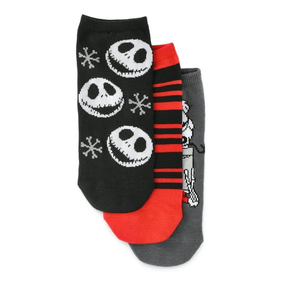Disney Nightmare Before Christmas, Women's Holiday No-Show Socks, 3-Pack, Size 4-10