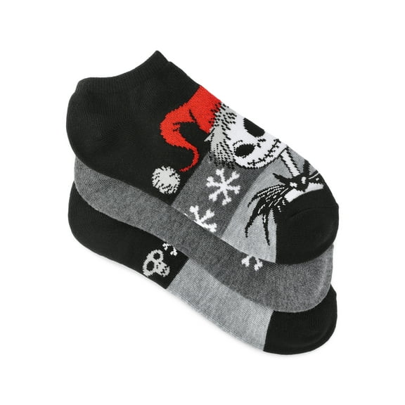Disney Nightmare Before Christmas Women's Holiday No-Show Socks, 3-Pack, Size 4-10