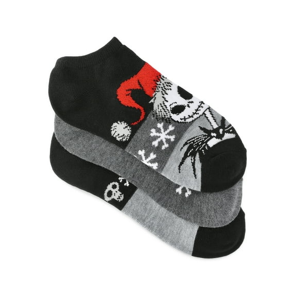 Disney Nightmare Before Christmas Women's Holiday No-Show Socks, 3-Pack, Size 4-10