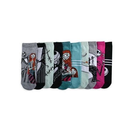 Disney Nightmare Before Christmas Women's Love Is All Low Cut Socks, 10-Pack, Shoe Sizes 4-10