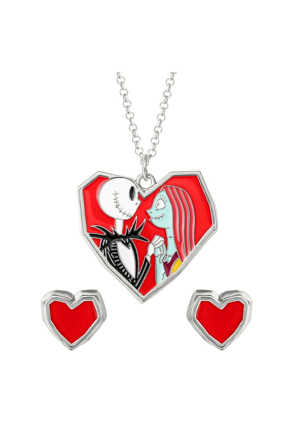 Nightmare Before Christmas Women's Neckace and Stud Earring Set