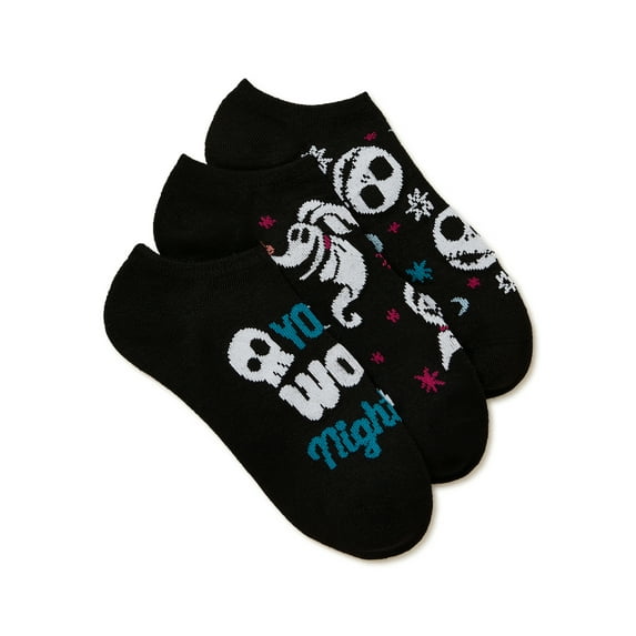Disney Nightmare Before Christmas, Women's No-Show Socks, 3-Pack, Size 4-10
