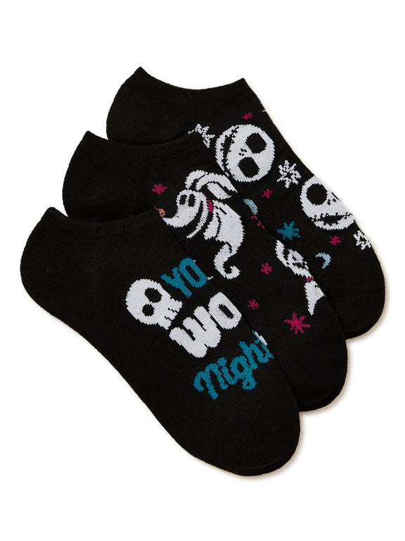 Disney Nightmare Before Christmas, Women's No-Show Socks, 3-Pack, Size 4-10