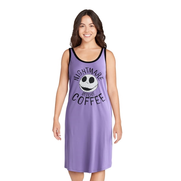 disney womens christmas dress Nightmare Before Women's and Women's Plus Sleep Tank Dress, Sizes XS-3X Minnie mouse christmas costume Win You Over Chestnut CXTF * 82% polyester Color:BabyBlue