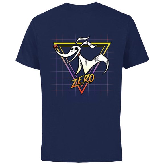 Disney Nightmare Before Christmas Zero Retro 90s - Short Sleeve Cotton T-Shirt for Adults - Customized-Navy