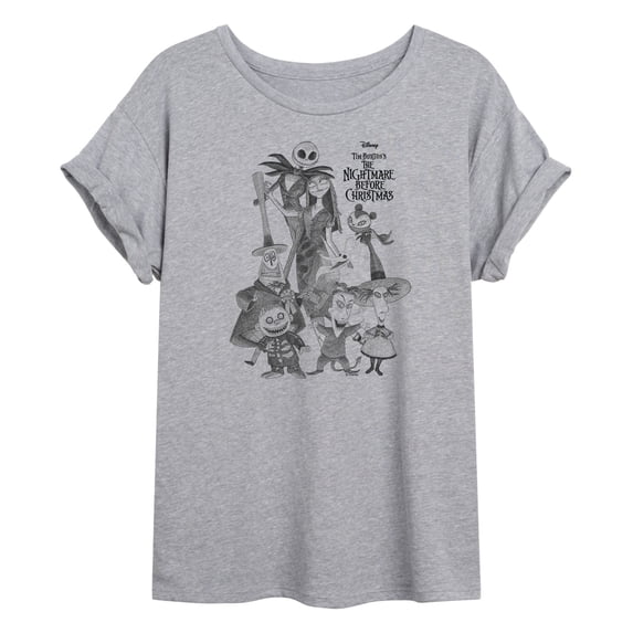 Disney - Nightmare Group - Women's Oversized Graphic T-Shirt
