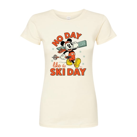 Disney - No Day Like A Ski Day - Juniors Fitted Graphic T-Shirt