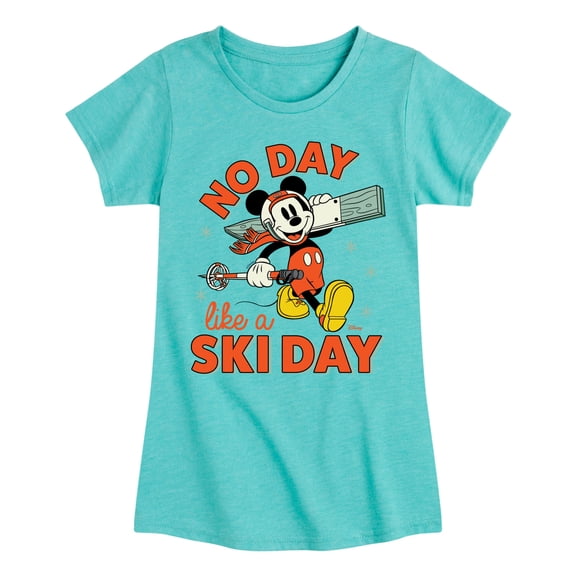Disney - No Day Like A Ski Day - Toddler & Youth Girls Short Sleeve Graphic T-Shirt