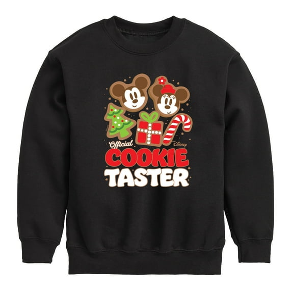 Disney - Mickey and Minnie Official Cookie Taster Christmas - Toddler & Youth Crewneck Fleece Sweatshirt