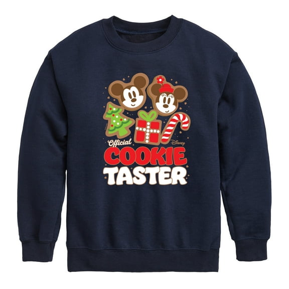 Disney - Mickey and Minnie Official Cookie Taster Christmas - Toddler & Youth Crewneck Fleece Sweatshirt