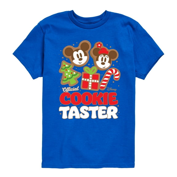 Disney - Mickey and Minnie Official Cookie Taster Christmas - Toddler & Youth Short Sleeve Graphic T-Shirt