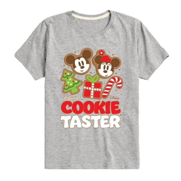 Disney - Mickey and Minnie Official Cookie Taster Christmas - Toddler & Youth Short Sleeve Graphic T-Shirt