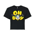 thumbnail image 1 of Disney - Oh Boy Mickey Face - Juniors Cropped Cotton Blend T-Shirt, 1 of 5