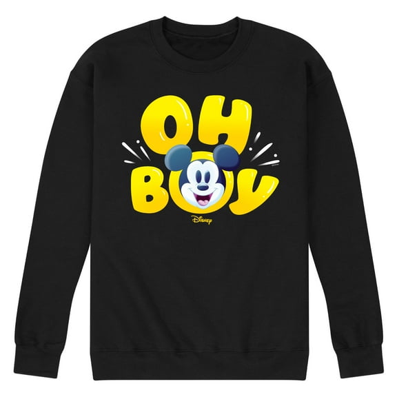 Disney - Oh Boy Mickey Face - Men's Crew Neck Fleece Pullover