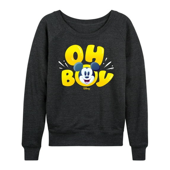 Disney - Oh Boy Mickey Face - Women's Lightweight French Terry Long Sleeve Shirt