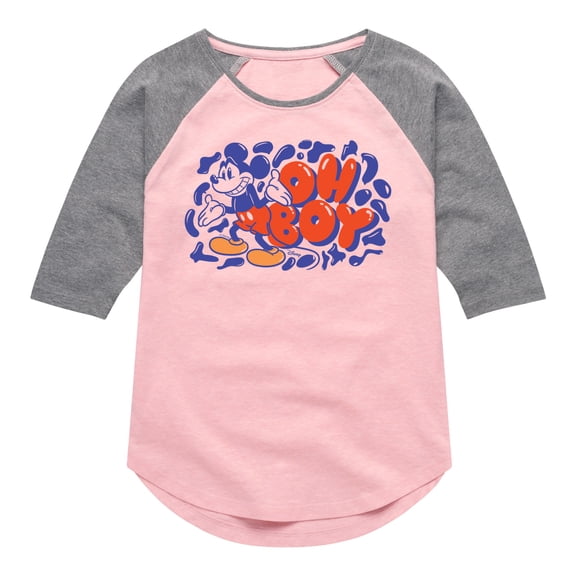Disney - Oh Boy - Youth Girls Raglan Graphic T-Shirt