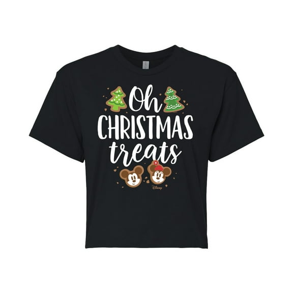 Disney - Oh Christmas Treats - Juniors Cropped Cotton Blend T-Shirt