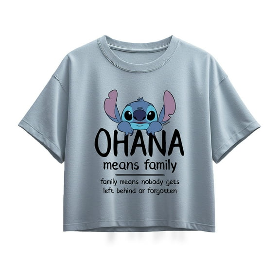 Disney - Ohana Means Family - Girl Short Sleeve Boxy Tee