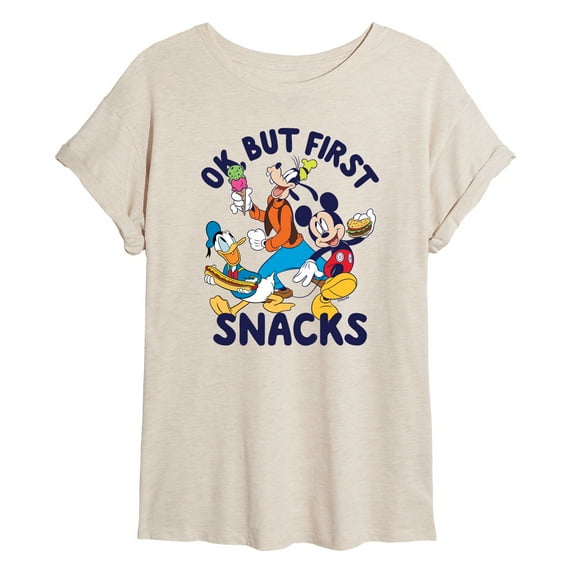 Disney - Ok But First Snacks - Women's Oversized T-Shirt