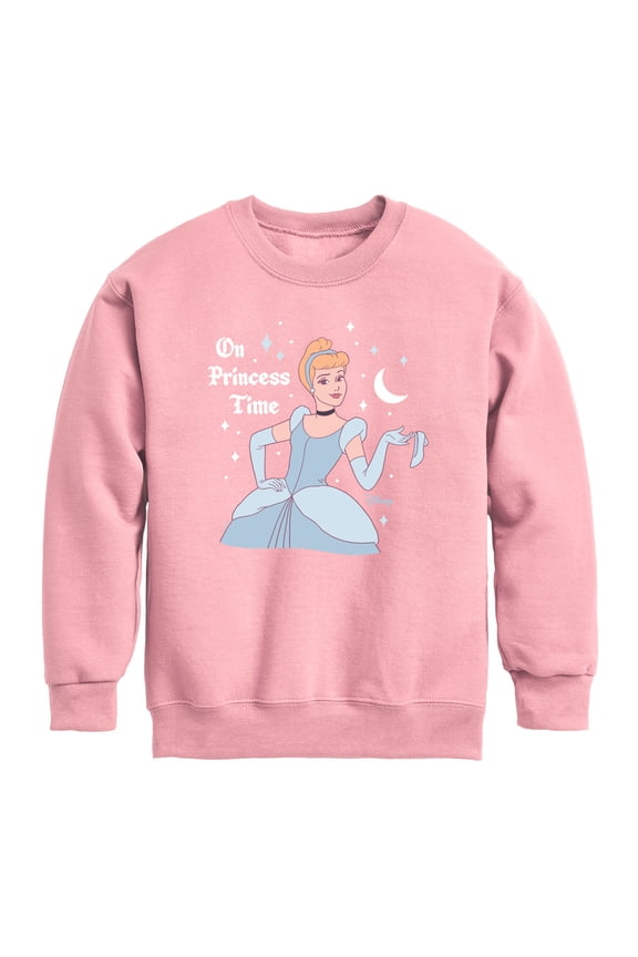 - On Princess Time Cinderella - Youth Boys Crew Fleece Sweatshirt