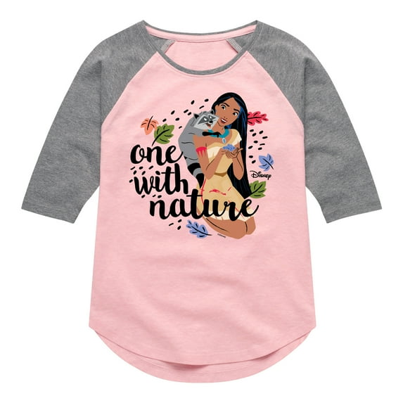 Disney - One With Nature - Toddler & Youth Girls Raglan Graphic T-Shirt