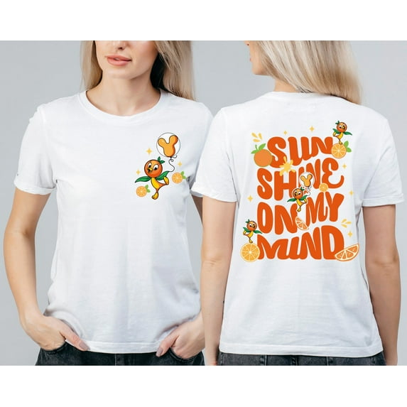 Disney Orange Bird 2 Sided T-Shirt, Sunshine On My Mind Disneyworld Tee, Summer Vacation, Flower Garden Festival 2025 Shirt, Disneyland Trip,White color,size XL