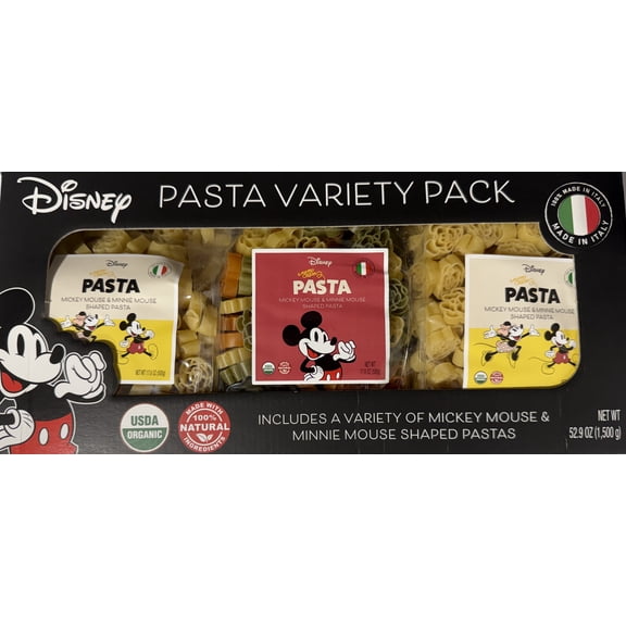 Disney Organic Mickey & Friends Pasta Variety Pack, Traditional & Tricolor, 52.9 oz (3 Pack)