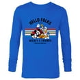 thumbnail image 1 of Disney Original Mickey & Friends Hello Folks Retro Vintage - Long Sleeve T-Shirt for Men - Customized-Navy, 1 of 5