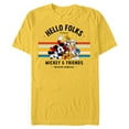 thumbnail image 1 of Disney Original Mickey & Friends Hello Folks Retro Vintage - Short Sleeve Blended T-Shirt for Adults - Customized-Yellow, 1 of 5