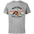 thumbnail image 1 of Disney Original Mickey & Friends Hello Folks Retro Vintage - Short Sleeve Cotton T-Shirt for Adults - Customized-Athletic Heather, 1 of 5