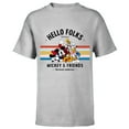 thumbnail image 1 of Disney Original Mickey & Friends Hello Folks Retro Vintage - Short Sleeve T-Shirt for Kids - Customized-Athletic Heather, 1 of 5