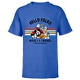 thumbnail image 1 of Disney Original Mickey & Friends Hello Folks Retro Vintage - Short Sleeve T-Shirt for Kids - Customized-Royal, 1 of 5