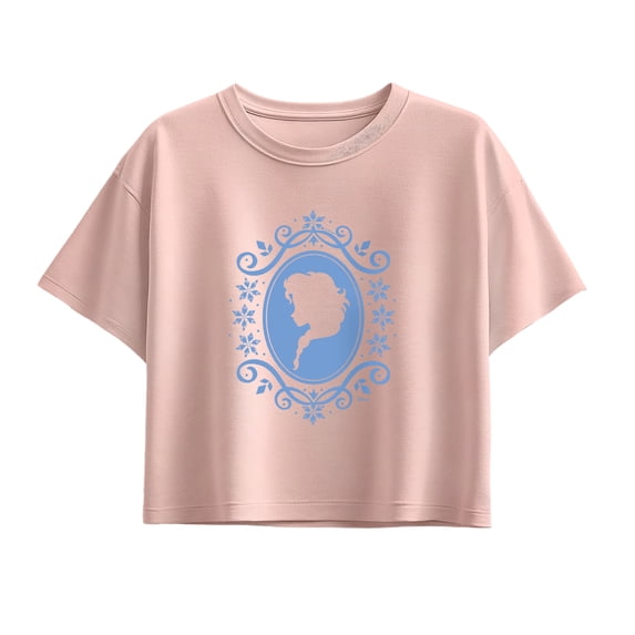 Disney - Ornate Frame Elsa - Youth Girls Boxy T-Shirt