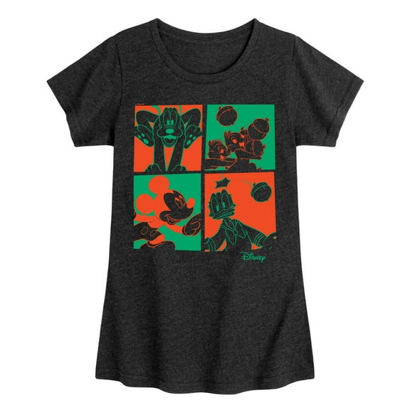 Disney - Outdoor Fun Character Grid - Toddler & Youth Girls Short Sleeve Graphic T-Shirt