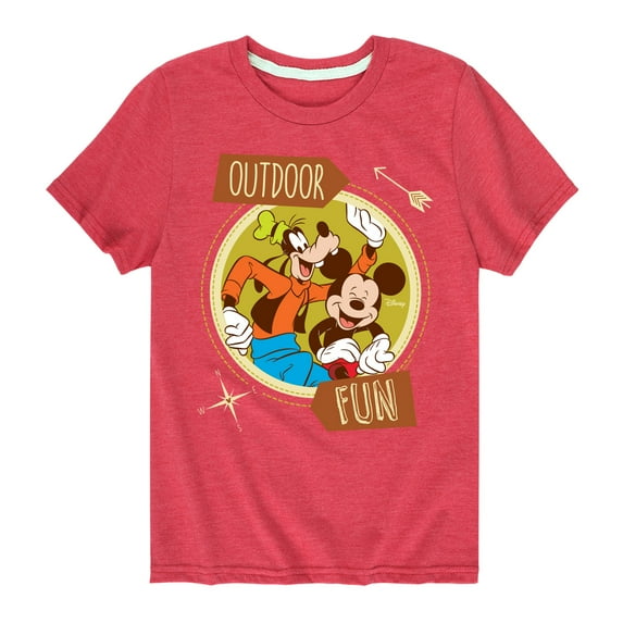 Disney - Mickey & Goofy - Outdoor Fun - Youth Short Sleeve Graphic T-Shirt