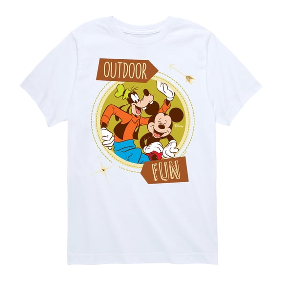 Disney - Mickey & Goofy - Outdoor Fun - Youth Short Sleeve Graphic T-Shirt