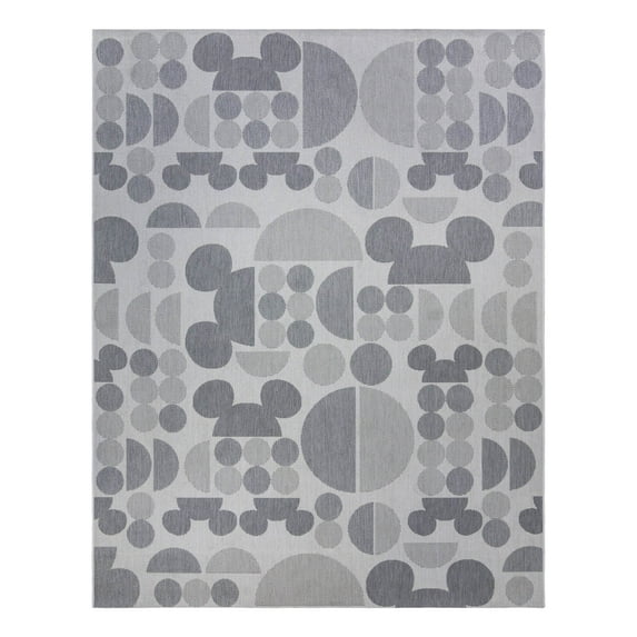 Disney Outdoor Mickey Mouse Spheres Modern Geometric Gray Area Rug, 9x13