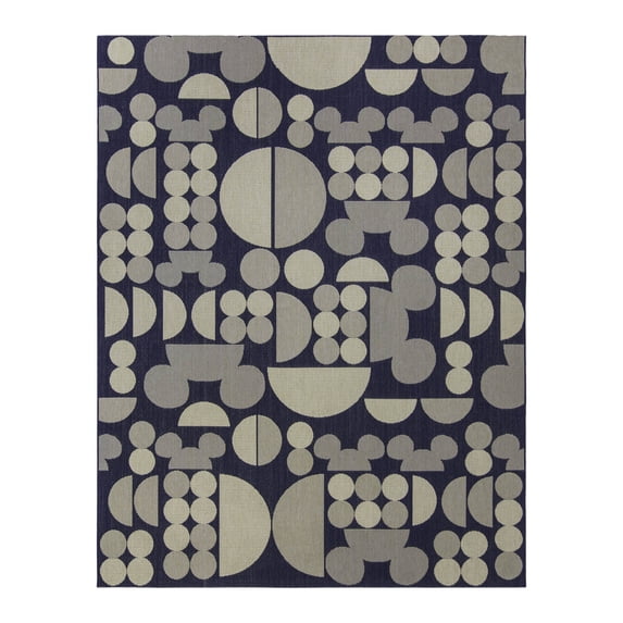 Disney Outdoor Mickey Mouse Spheres Modern Geometric Navy Area Rug, 6x9