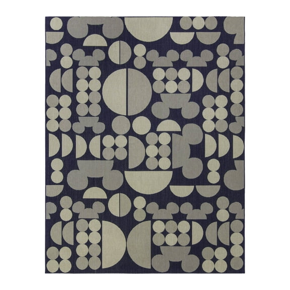 Disney Outdoor Mickey Mouse Spheres Modern Geometric Navy Area Rug, 8x10