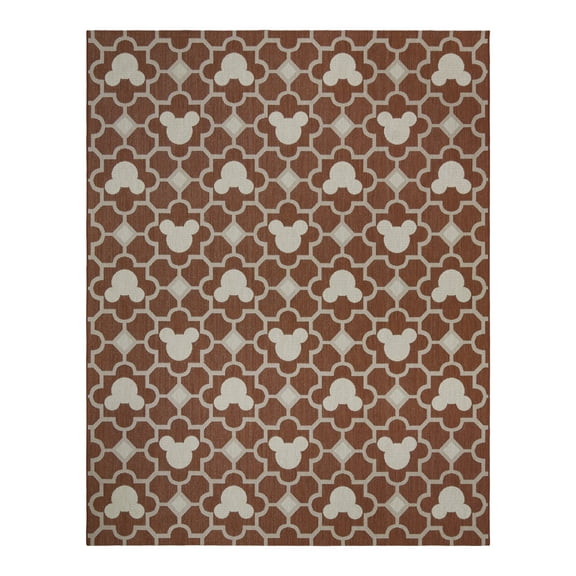 Disney Outdoor Mickey Trellis Modern/ Contemporary Geometric Red Area Rug, 8x10