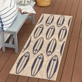 thumbnail image 1 of Disney Outdoor Surfboard Coastal Graphic Sand/Navy Area Rug, 2x6 Runner, 1 of 7