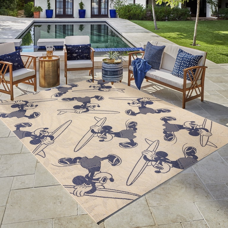 Free Shipping! Disney Mickey Surfing Coastal Animal Print Area Rug