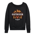 thumbnail image 1 of Disney - Outdoor Vibes Women's Lightweight French Terry Wide Neck Long Sleeve Graphic Shirt, 1 of 5